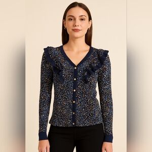 Belldini Navy and Gold Blouse